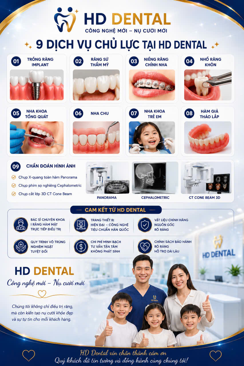  9 dịch vụ chủ lực tại HD Dental